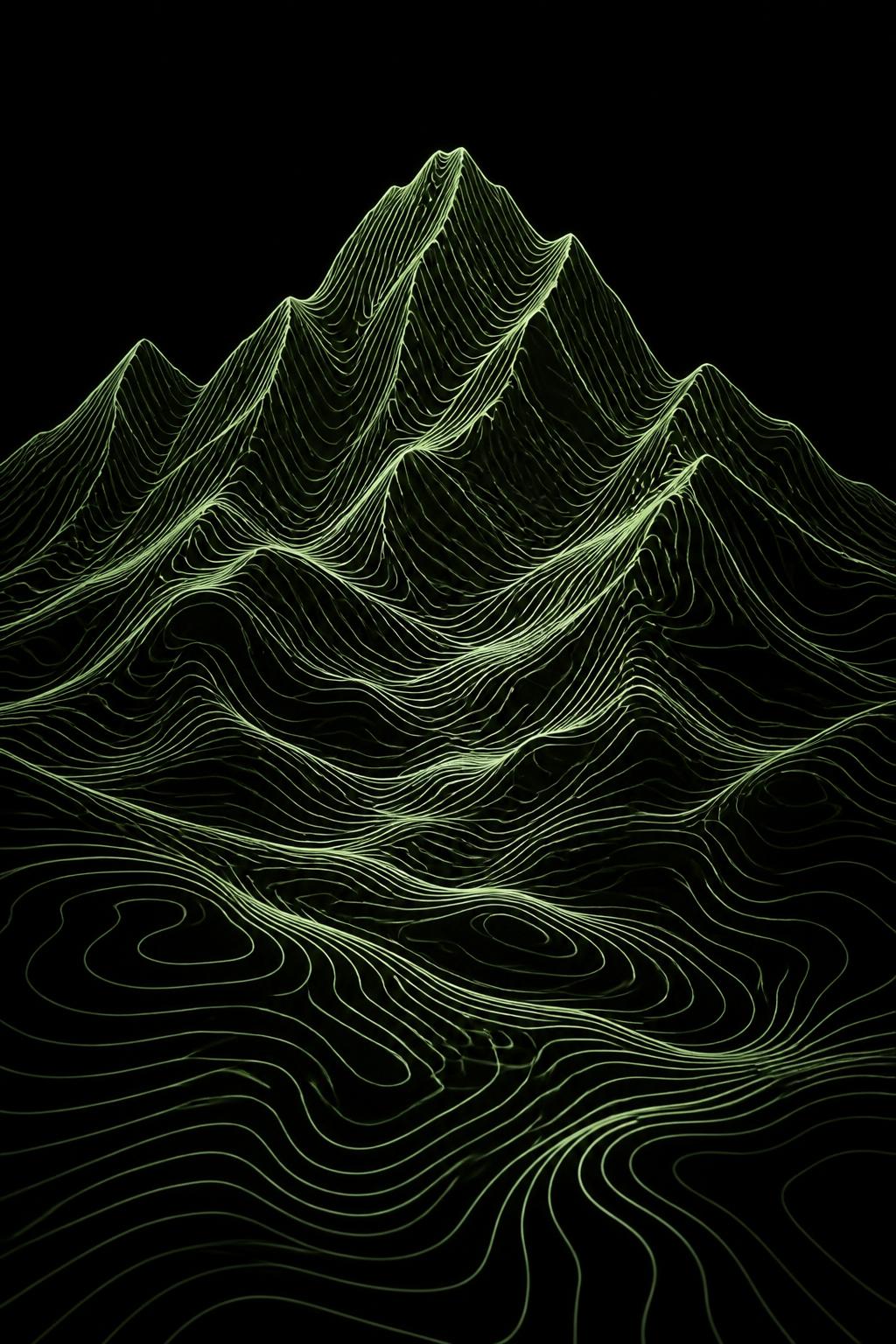 Contour Field — glow-in-the-dark poster